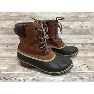 Sorel Slimpack II Lace Brown Duck Boots Waterproof Women's Size 7 NL3058-282